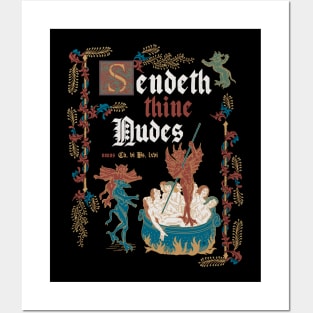 Send Nudes Medieval Style - funny retro vintage English history Posters and Art